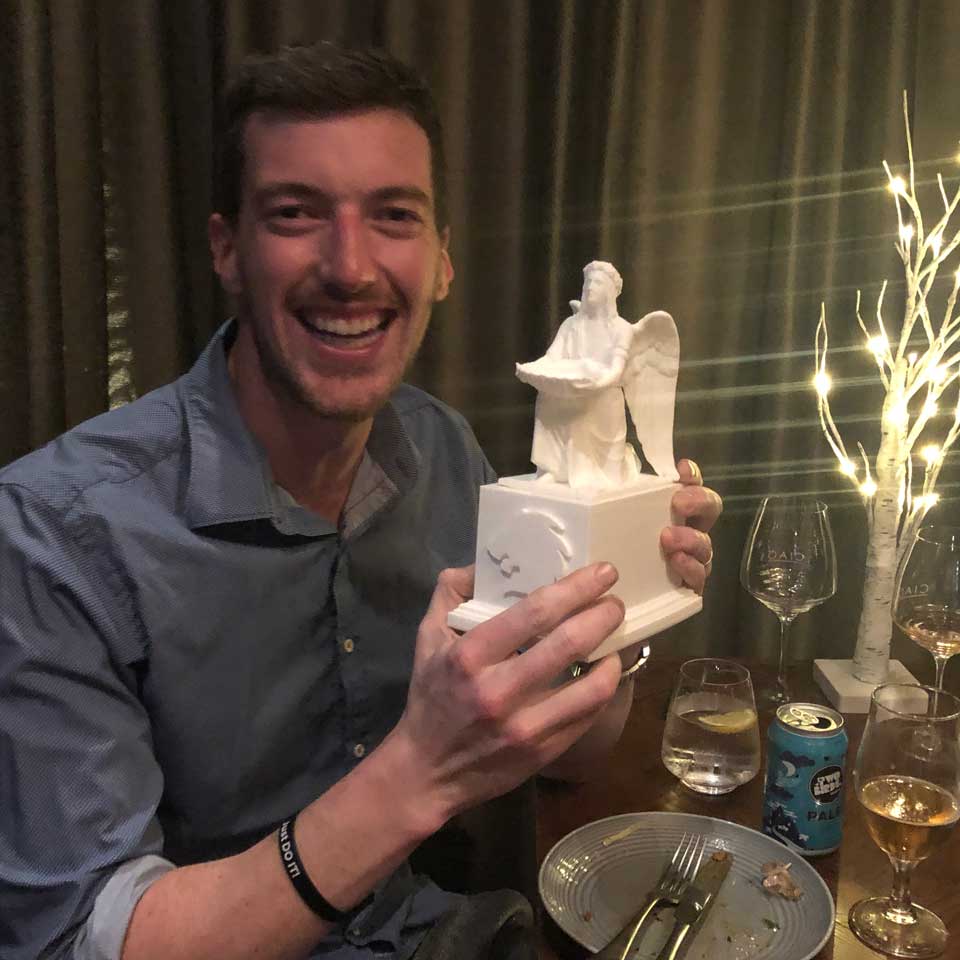 Nick Broadbent receiving award as part of The Business Club celebrations.