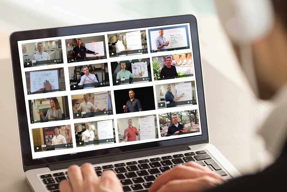 The MicroLibrary video collection displayed on a laptop screen